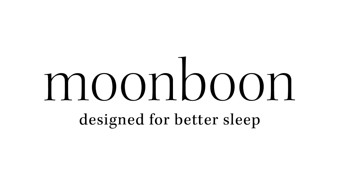 moonboon logo with the slogan "designed for better sleep".